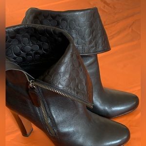 Coach Black Leather Boots size 8.5